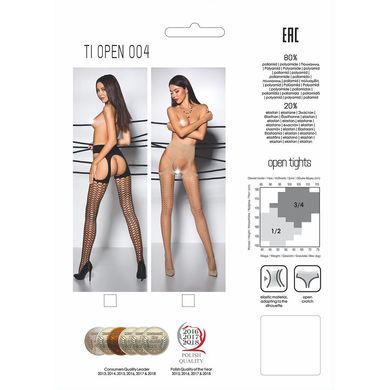 Еротичні колготки TIOPEN 004 nero 1/2 (fishnet 40 den) - Passion, імітація панчох і пояса, Черный