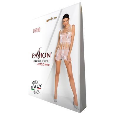 Бодістокінг &mdash; мінісукня з метеликами Passion BS090 white
