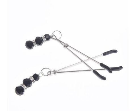 F61295 Зажимы&nbsp;на&nbsp;соски с&nbsp;камнями&nbsp;и&nbsp;стразами Nipple play Silver
