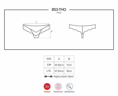 Трусики&nbsp;Obsessive&nbsp;853-THO-2&nbsp;thong&nbsp;white&nbsp;S/M