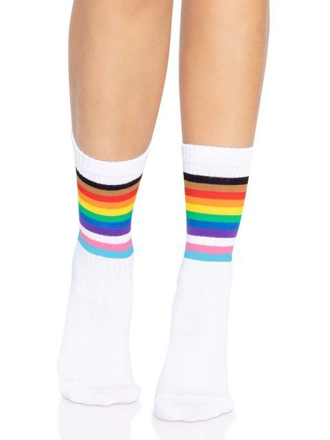 Leg Avenue Pride crew socks Rainbow