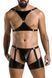 Комплект эротического мужского белья Passion Set John L/XL, черный, трусы, портупея