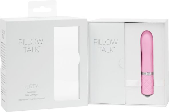 Розкішний вібратор PILLOW TALK - Flirty Pink з кристалом Сваровські, гнучка голівка, Рожевий