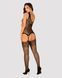 Бодистокинг Obsessive Bodystocking G323 S/M/L black, рисунок пчелы и бабочки