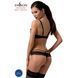 Комплект білизни NORTH SET black XXL/XXXL - Passion Exclusive: ліф і трусики з елементами під латекс, Черный