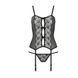 Корсет с пажами GRACIA CORSET black S/M - Passion, трусики, полупрозрачный, Черный