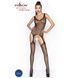 Бодістокінг Passion BS043 black, комбінезон, імітація панчох, Черный