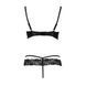 Комплект білизни NORTH SET black XXL/XXXL - Passion Exclusive: ліф і трусики з елементами під латекс, Черный