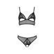 Комплект: браллет с ажурным лифом и открытыми трусиками Christa Set with Open Bra black L/XL &mdash; Passi, Черный