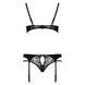 Комплект белья PAULINE SET black L/XL Passion: стрэпы: лиф, стринги и пояс для чулок, Черный