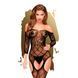 Бодистокинг с флористическо-геометрическим орнаментом Penthouse - Top-Notch Black XL, Черный