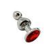 Металева анальна пробка Wooomy Lollypop Double Ball Metal Plug Red M, діаметр 3,1 см, довжина 9,4 см