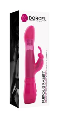 Вибратор Dorcel Furious Rabbit с вращением и возвратно-поступательными движениями головки, вибрация, Розовый