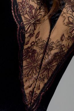 Пеньюар BRIDA PEIGNOIR black S/M - Passion Exclusive, трусики, Черный