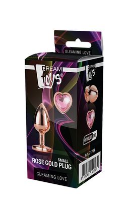 Анальна пробка із серцем GLEAMING LOVE ROSE GOLD PLUG SMALL