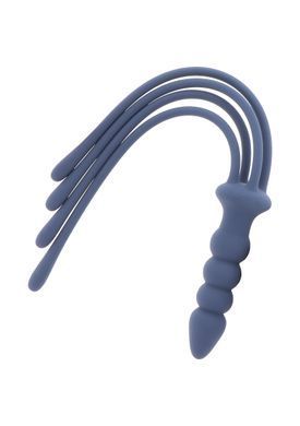 Батіг з тримачем у вигляді анальної пробки Taboom Silicone Supreme, синій