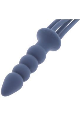 Батіг з тримачем у вигляді анальної пробки Taboom Silicone Supreme, синій