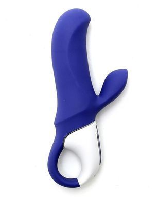 Мощный вибратор-кролик Satisfyer Vibes Magic Bunny, два мотора, литой силикон, Синий
