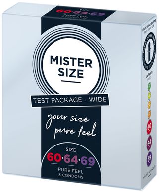 Набор презервативов Mister Size - pure feel - 60–64–69 (3 condoms), 3 размера, толщина 0,05 мм