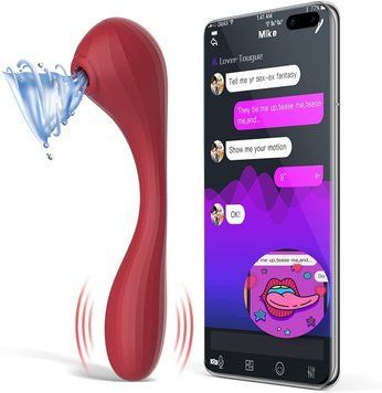 Вакуумный вагинально-клиторальный стимулятор Magic Motion Bobi Red, управление со смартфона, Красный