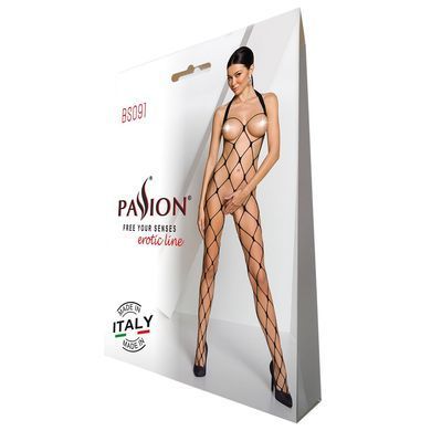 Бодістокінг у дуже велику сітку Passion BS091 black, з доступом