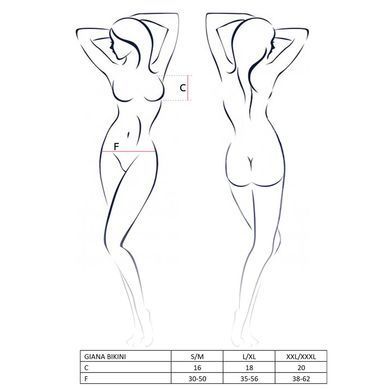 Комплект білизни GIANA BIKINI white XXL/XXXL - Passion: напівпрозорі ліф і трусики з бантиками, Білий