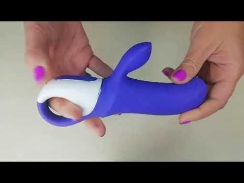 Мощный вибратор-кролик Satisfyer Vibes Magic Bunny, два мотора, литой силикон, Синий