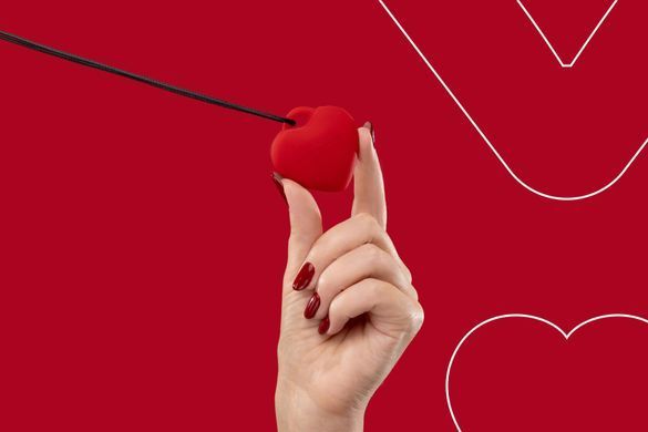 Минивибратор &laquo;Сердечко&raquo; FairyGasm PleasureStone red, 9 режимов, на шнурке
