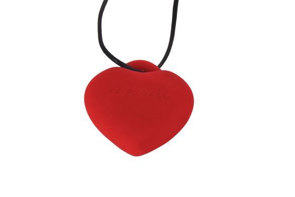 Минивибратор &laquo;Сердечко&raquo; FairyGasm PleasureStone red, 9 режимов, на шнурке