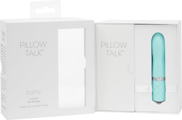 Роскошный вибратор PILLOW TALK - Flirty Teal с кристаллом Сваровски, гибкая головка, Бирюзовый