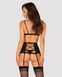 Комплект с поясом для чулок Obsessive Blanita garter belt Black L/XL