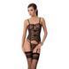 Корсет з пажами GRACIA CORSET black XXL/XXXL - Passion, трусики, напівпрозорий, Черный