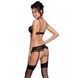 Сексуальний комплект з поясом для панчіх LOVELIA SET black S/M - Passion