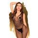 Бодістокінг з візерунком у вигляді крил та метелика Penthouse - Wild catch black S/L, Черный
