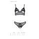 Комплект: браллет с ажурным лифом и открытыми трусиками Christa Set with Open Bra black S/M &mdash; Passio, Черный