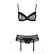 Сексуальний комплект з поясом для панчіх LOVELIA SET black S/M - Passion