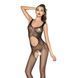 Бодістокінг Passion BS044 black, комбінезон з відкритим животиком, Черный
