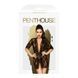 Комплект пеньюар з декором у вигляді троянд та стрінгами Penthouse - Sweet Retreat Black S/L, Черный