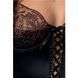 Корсет с пажами BRIDA CORSET black L/XL - Passion Exclusive, трусики, шнуровка, Черный