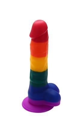Райдужний фалоімітатор на присосці Dream toys Colourful Love Rainbow Dildo, 20 см х 3.8 см