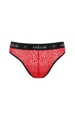 Мужские полупрозрачные трусы Passion Slip Mike L/XL, красные, под леопард