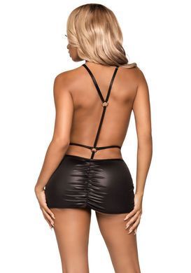 Leg Avenue Wet look open cup mini dress Black O/S
