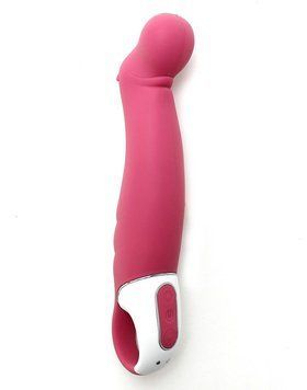Мощный вибратор Satisfyer Vibes Petting Hippo с гибким стволом, литой силикон, Червоний