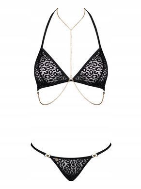 Комплект с цепочками Obsessive Pantheria 2-pcs set black S/M
