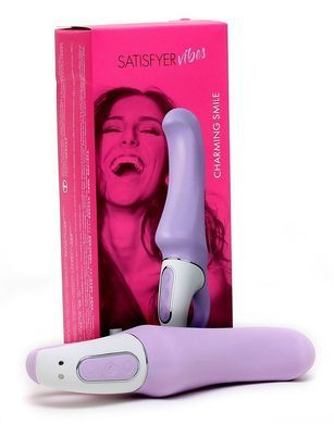 Мощный вибратор Satisfyer Vibes Charming Smile с гибким стволом, литой силикон, 12 режимов работы, Сиреневый