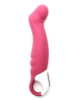 Мощный вибратор Satisfyer Vibes Petting Hippo с гибким стволом, литой силикон, Червоний