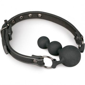 Кляп-елочка&nbsp;Easytoys&nbsp;Ball&nbsp;Gag&nbsp;With&nbsp;Silicone&nbsp;Beads, Черный