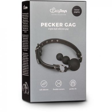 Кляп-елочка&nbsp;Easytoys&nbsp;Ball&nbsp;Gag&nbsp;With&nbsp;Silicone&nbsp;Beads, Черный