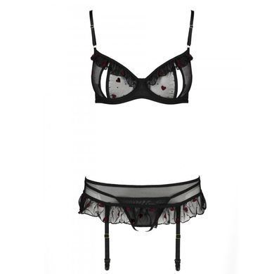 Сексуальний комплект з поясом для панчіх LOVELIA SET black XXL/XXXL - Passion