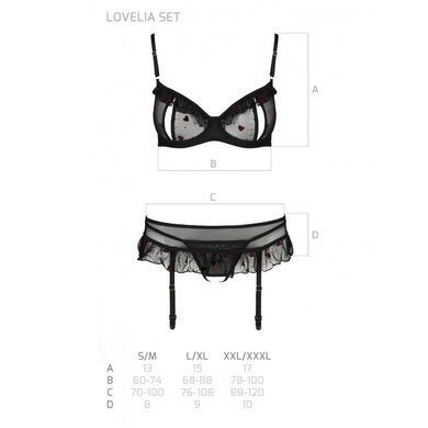 Сексуальний комплект з поясом для панчіх LOVELIA SET black XXL/XXXL - Passion